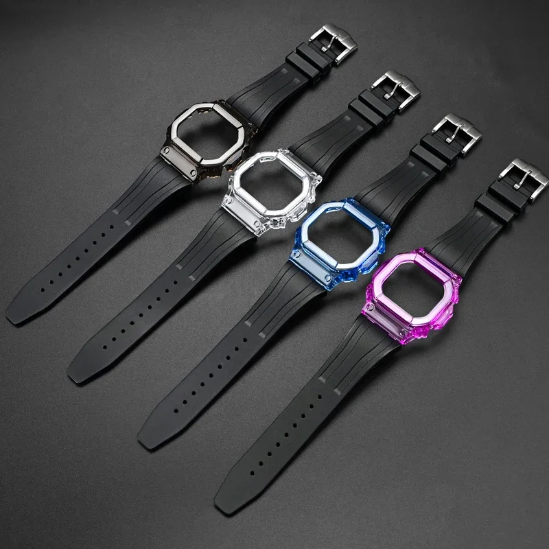 สายรัดและเคส TPU ยางสำหรับนาฬิกา Casio G-Shock รุ่น DW5600 DW-5000 GWM5610 5600 GLS5600 อุปกรณ์เสริมสำหรับนาฬิกา