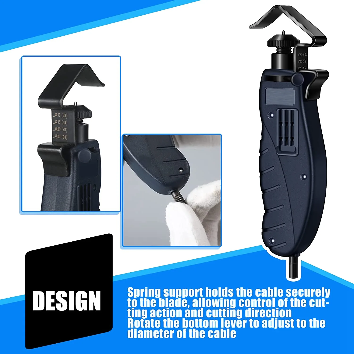 Новый инструмент для зачистки круглого кабеля для быстрого и точного удаления кабельной муфты, плавной резки без повреждения сердцевины, 0,18-1 дюйма