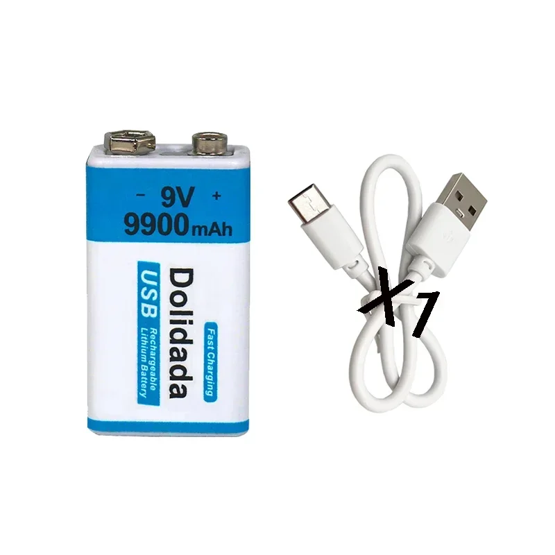 Free Shipping 2024 Best-selling 9V 9900Mah+USB Fast Charging Line LI-ION Rechargeable Battery for Multimeter Microphone Toy