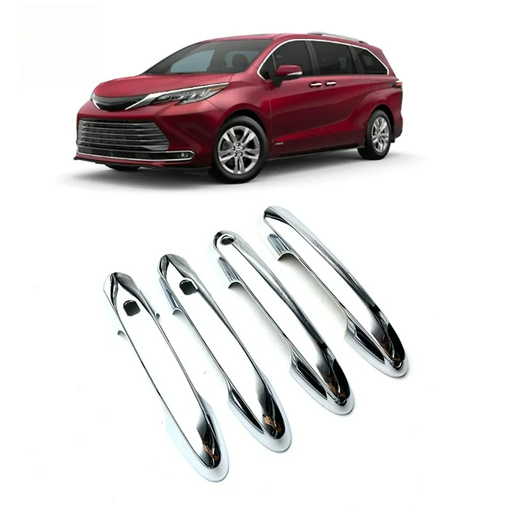 For Toyota Sienna 2021 2022 2023 Car Door Handle Covers Overlays Protection Catch Cap Sticker Add On Chrome tyle