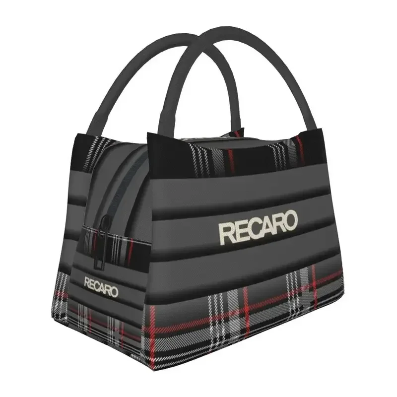 Custom Recaros Logo Lunch Bag Men Women Warm Cooler Insulated Lunch Box for Office Travel