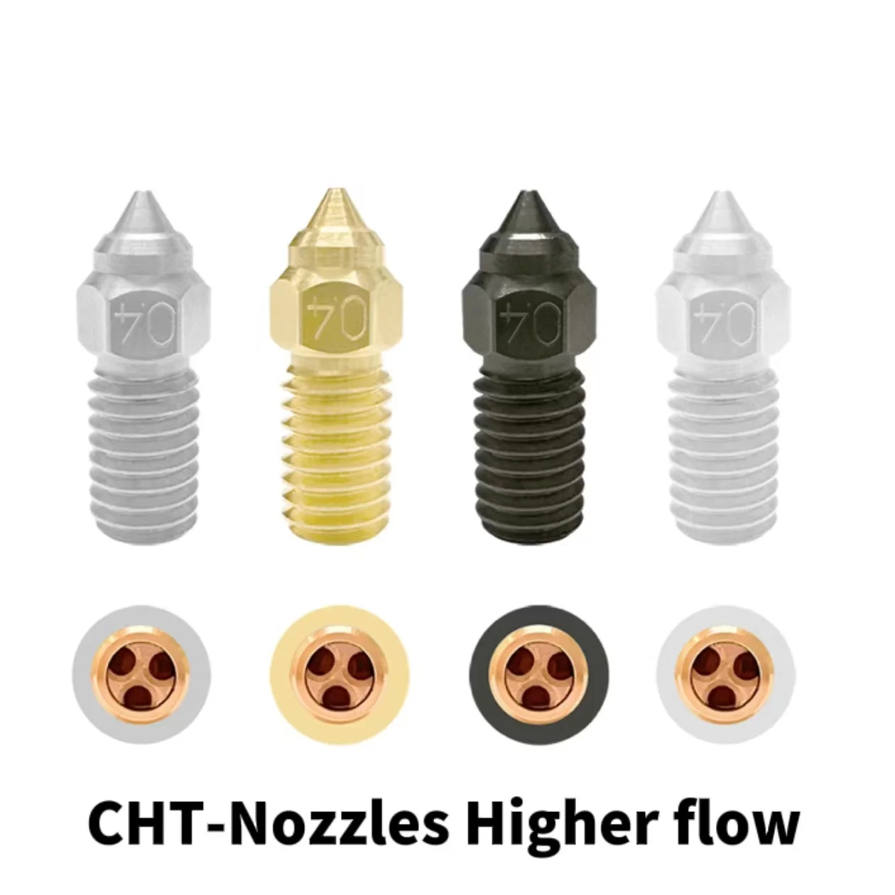 3 Stück ELEGOO Neptune 4 Düse gehärteter/Edelstahl/Messing Hochgeschwindigkeitsdüse für Elegoo Neptune 4 pro CHT Düse 0,4 mm 0,6 mm