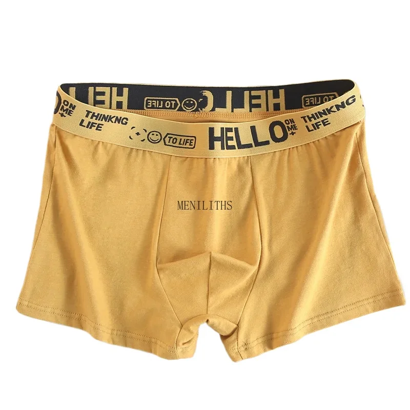 

1 Pcs Men's Panties Cotton Loose and Breathable Large Size Flat Corner Pants Teen Sports Cute Short Pants Mens underwear Boxers