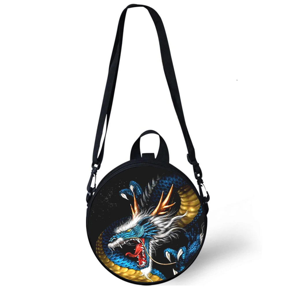 Looong – sac à bandoulière dragon chinois pour enfant, Mini-sac à dos rond pour l'école maternelle, avec impression 3D