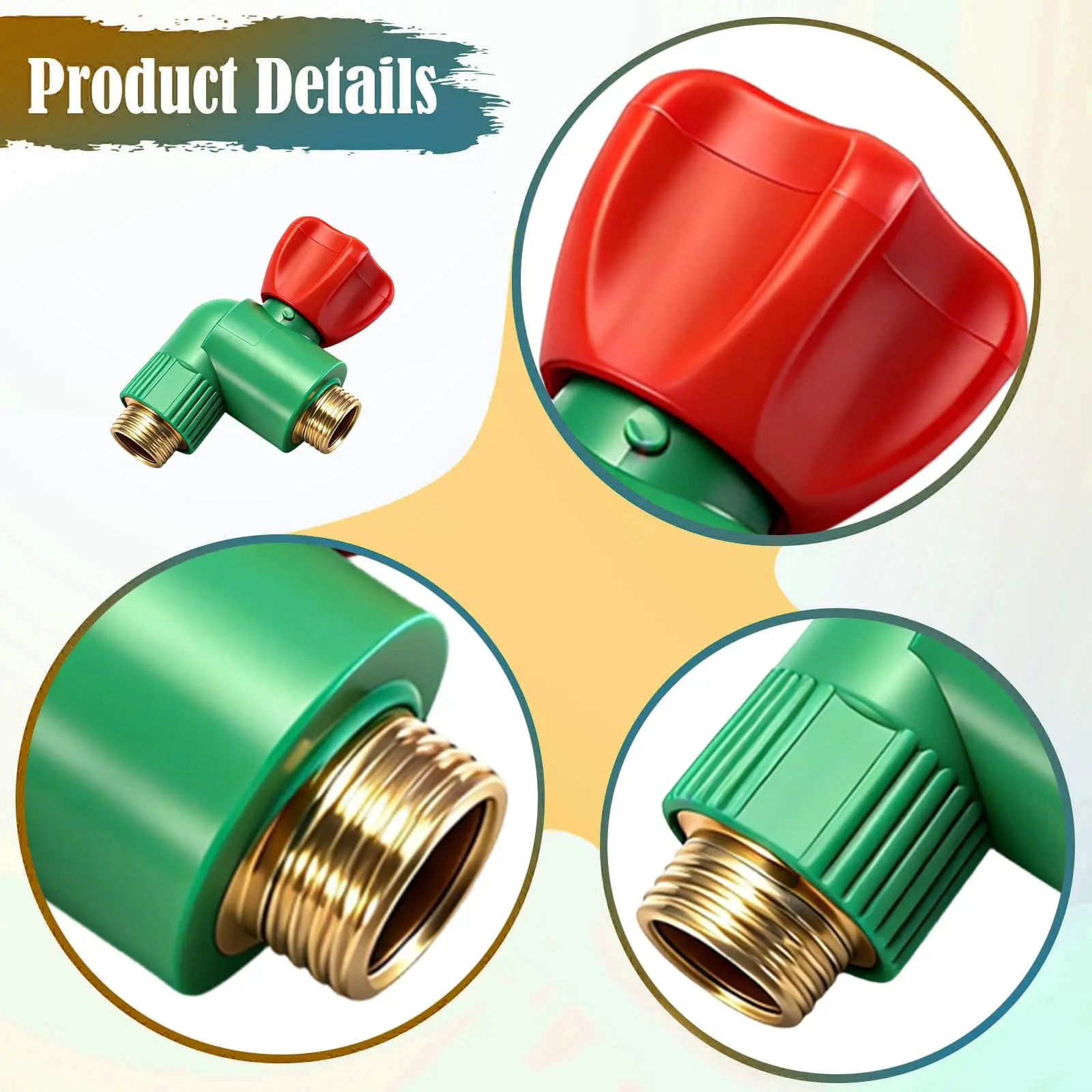 

Угловой запорный клапан для воды из прочного полипропилена, высокопроизводительный шаровой кран для регулировки потока воды в ванной и на кухне