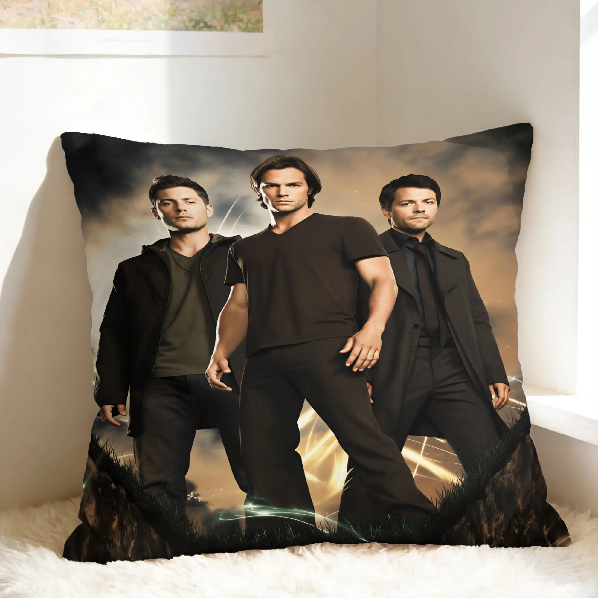 Pillow Cover 3D SPN Supernatural Sign Dean Sam  Kawaii Pillow Case For Couch Sofa Bedroom Pillowcases