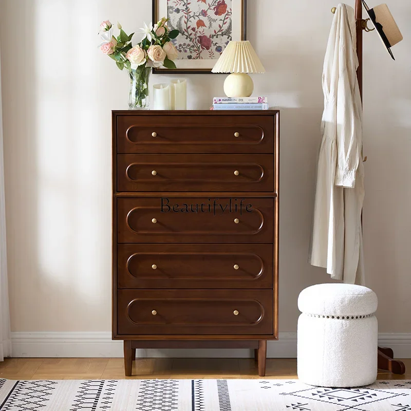 

pg46All solid wood chest of drawers retro living room storage drawer storage cabinet log wind