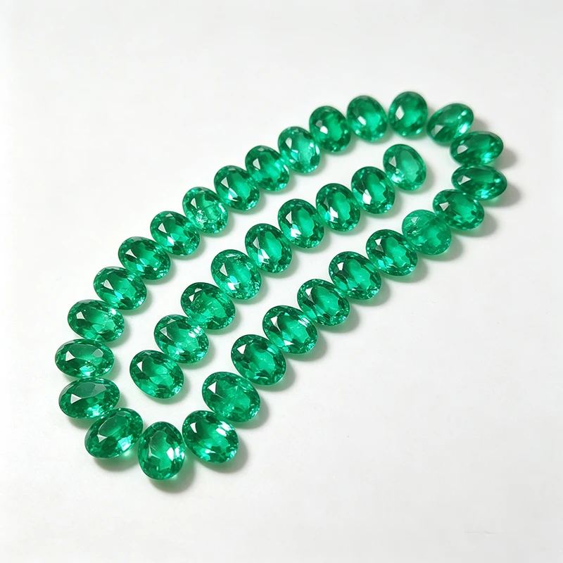 Top Oval Cut Lab Grown Emerald Gemstone Synthetic Created Stone AGL Certified for Fine Jewelry