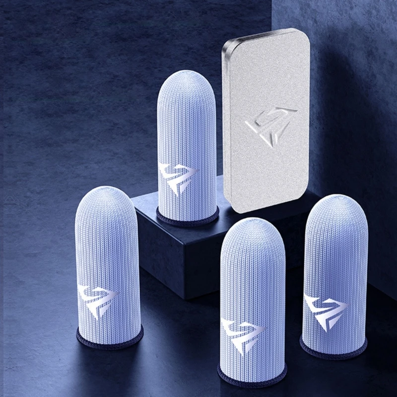 2คู่เกมมือถือถุงมือปลายนิ้วเหงื่อAntiSlipหน้าจอสัมผัสFinger Sleeve