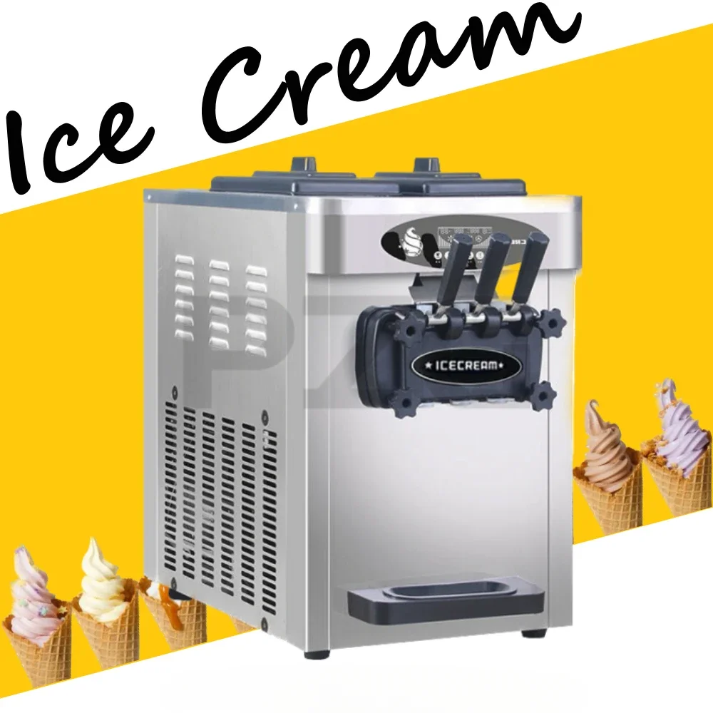 110/220V Commercial Automatic Three Flavors Soft Serve Ice Cream Machine Maker For Restaurant Use