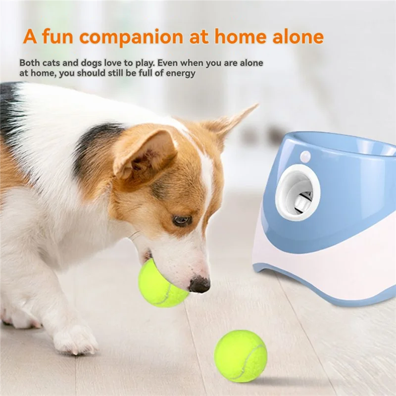 A88E-Dog Tennis Launcher Automatic Pet Dogs Chase Mini Tennis Throwing Pinball Machine Fun Interactive Throw Rechargable