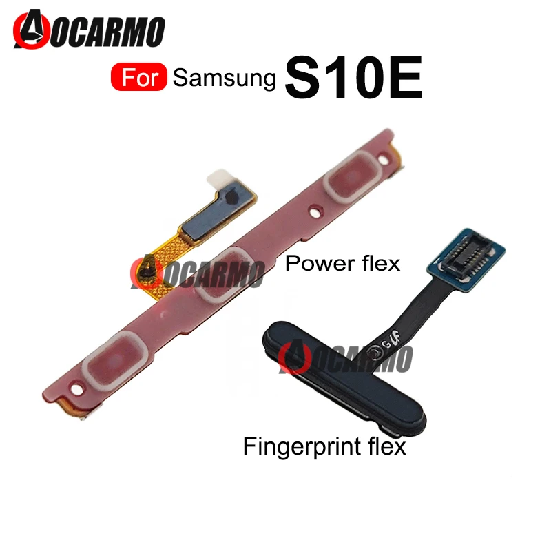 1set For Samsung Galaxy S10e G970 G970F G970U Fingerprint Sensor Home Button Power On Off Volume Buttons Up Down Flex CableE