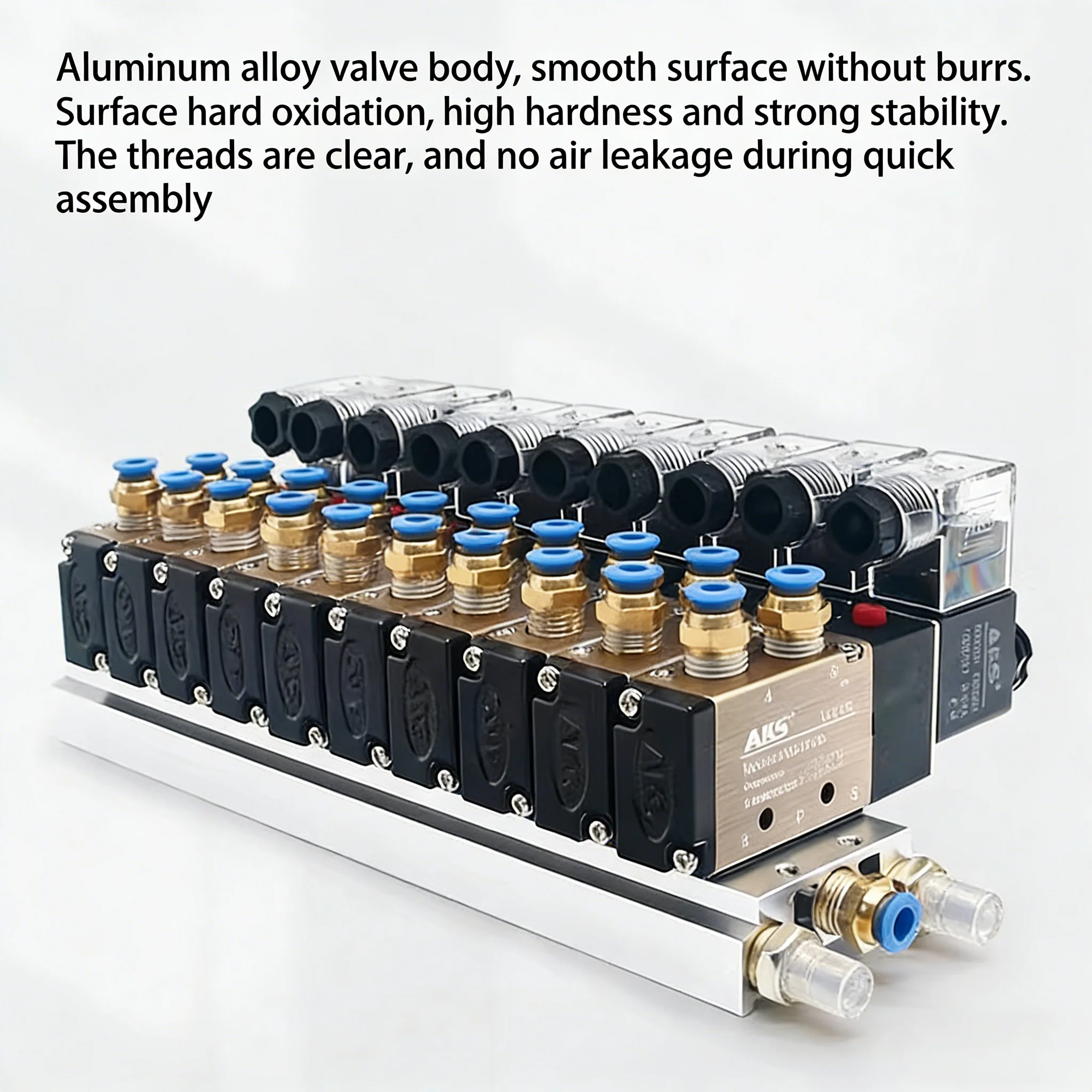 Two-position Five-way Solenoid Valve Group 4V110-06/AC220V/DC24V/2, 3, 4, 50 Positions/with 8mm Connector