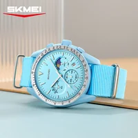 Montres chronographes à quartz SKMEI 9392 pour hommes et femmes, date, étanches 30 m, montre sport à bracelet en nylon, cadeaux, Reloj Mujer 3