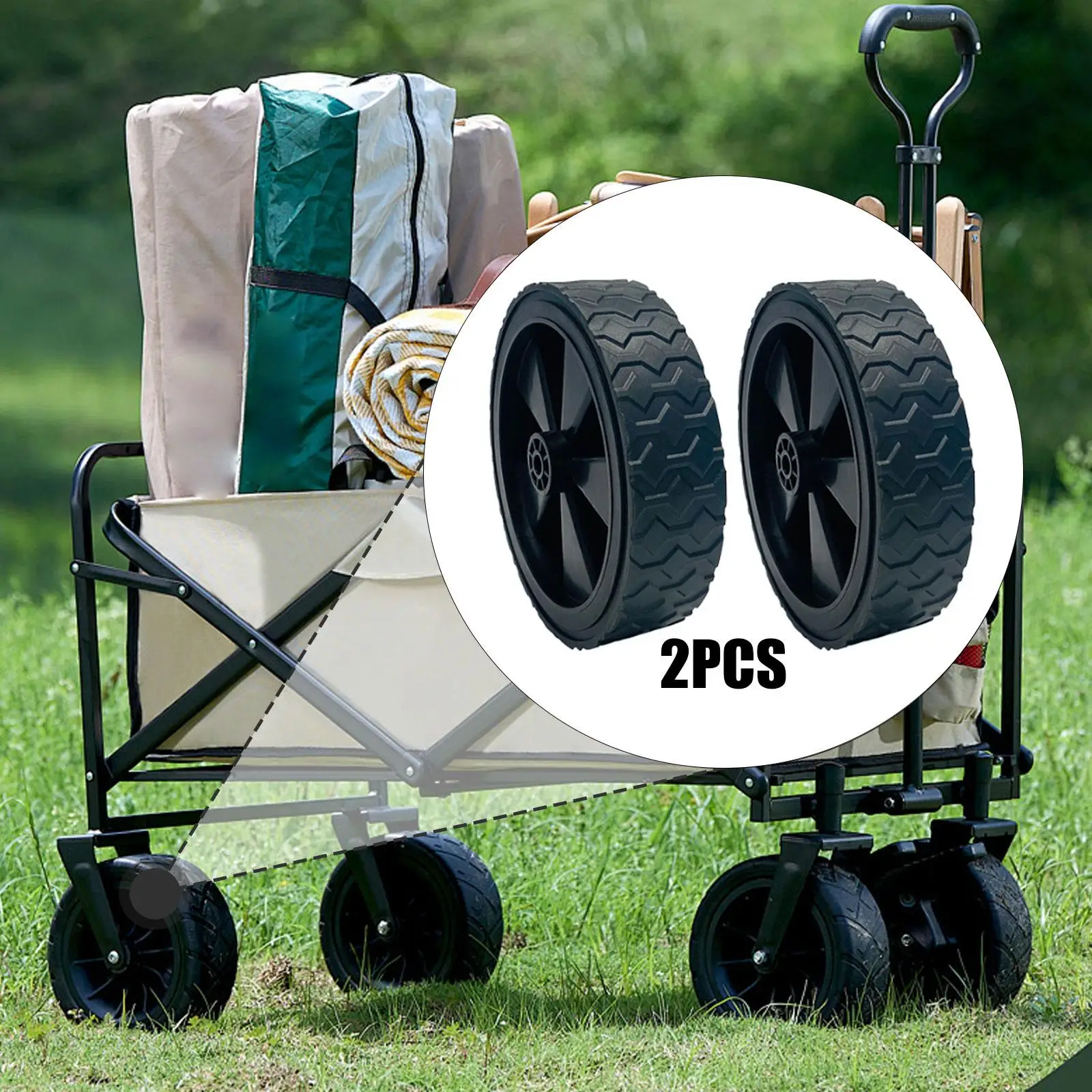 

Durable Rubber PP Wheels Heavy Duty Replacement for Lawn Mower Shopping Cart Wheel for Garden Cars