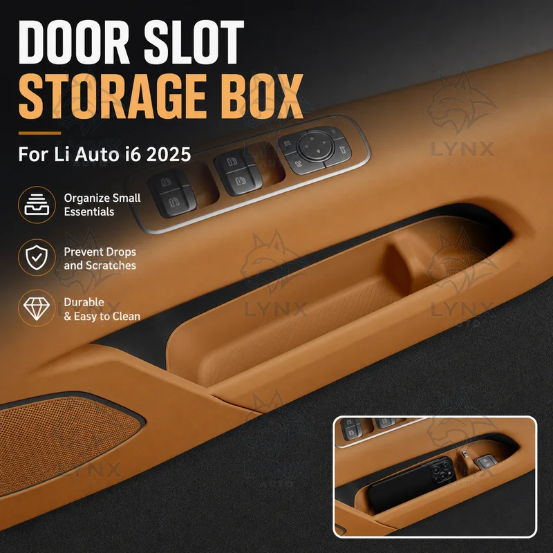 For Li Auto i6 2025 Door Slot Storage Box Door Side Organizer Car Interior Storage Accessories Modification Parts