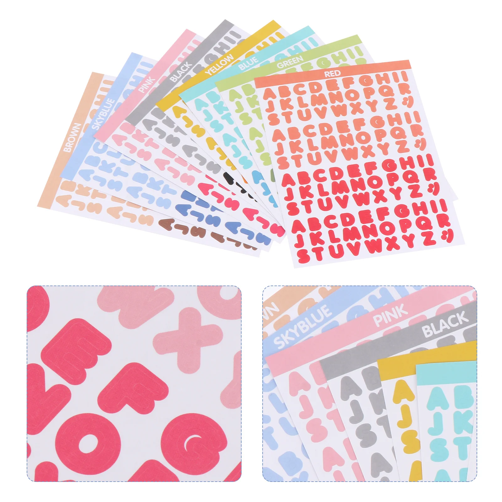 

16 Sheets Letter Stickers Colorful Self Adhesive Alphabet Stickers for DIY Scrapbook Diary Calendar Gift Decoration