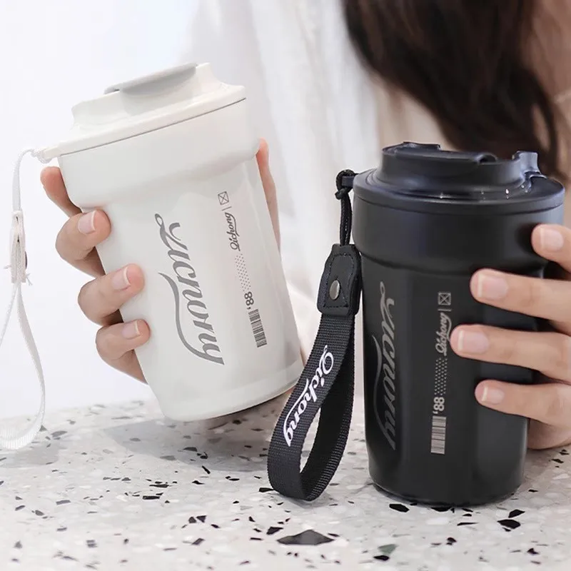 

New 420ml 316stainless steel insulated cup with straw and lid coffee mug large capacity car cup