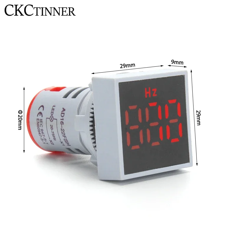 LED AC Digital Display Frequency Square Panel Hertz meter AC Frequency Meter Indicator Signal Lamp Lights Tester Digital Display