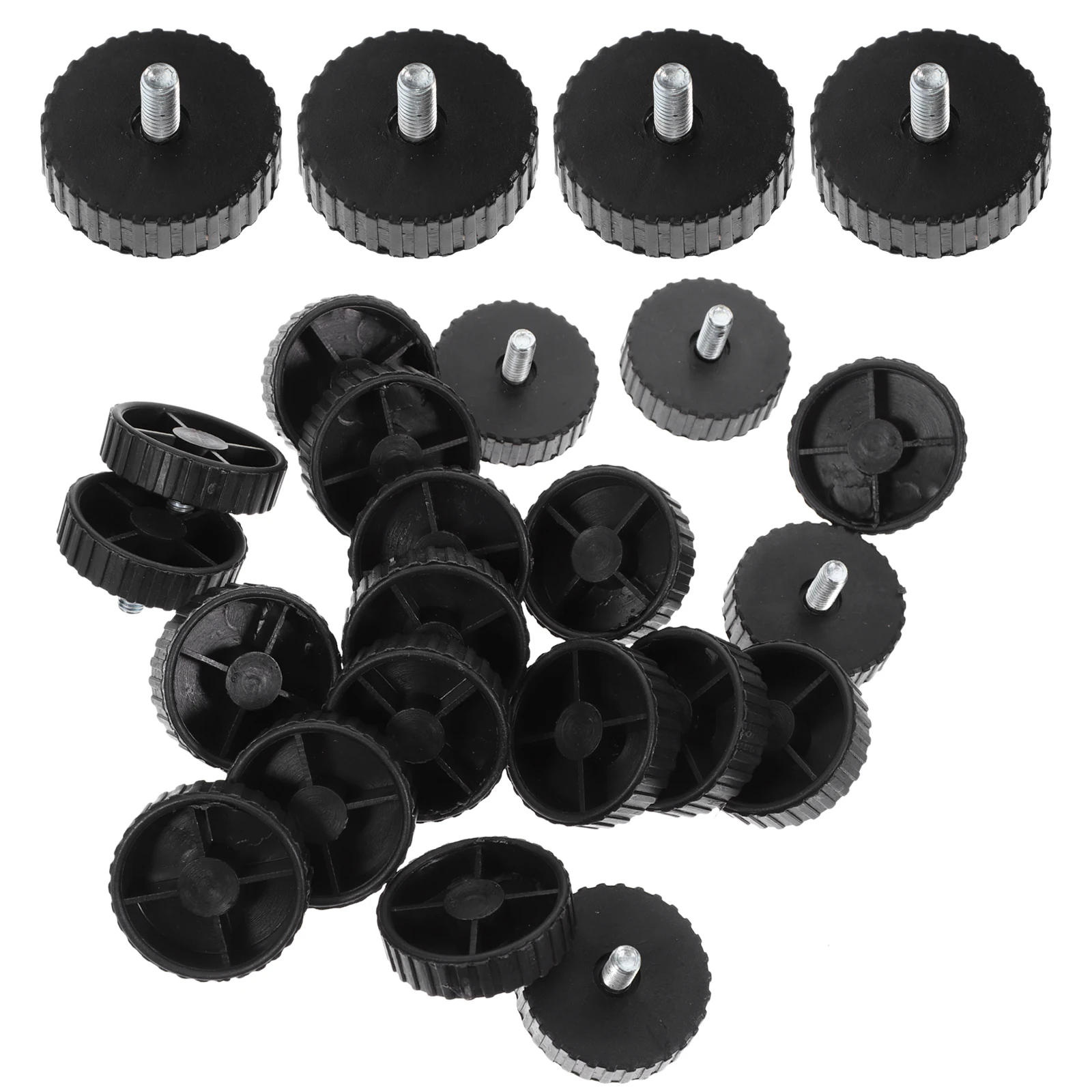 

20pcs Adjustable Cabinet Legs 6x25mm Heavy Duty Furniture Levelers Desk Feet for Table Workbench Rubber Stabilizers Non Slip