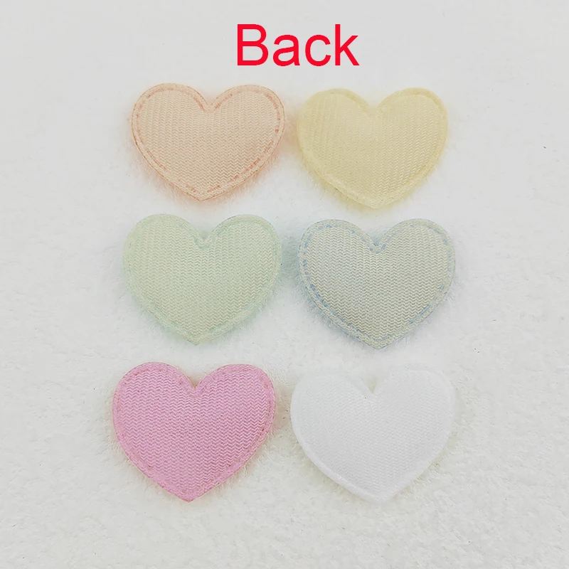 100 pz 3.5x3CM cuore imbottito Appliques per i vestiti cappello forniture per cucire copricapo fai da te fermaglio per capelli fiocco Decor patch