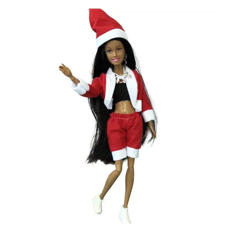 Female Black Doll 30cm Kawaii Items Fashion Figure Long Hair Kids Toys Woman For Barbie DIY Children Game Birthday Present Girl