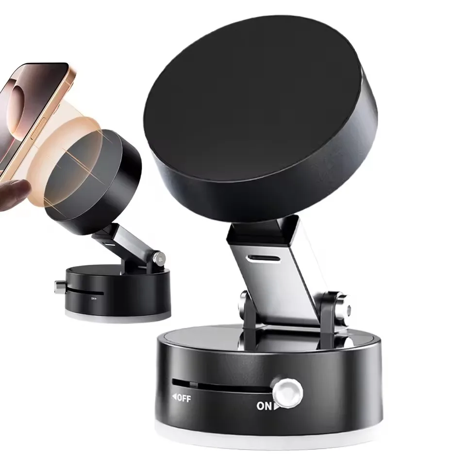 Vakuum Saugnapf Magnetische Auto Telefon Halter Doppelseitige Faltbare Magnetische Auto Telefon Halterung Für Auto Innen Zubehör