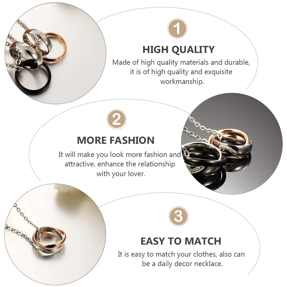 

Couple Necklace Ring Designed Valentine's Day Pendant Romantic Couple's Couples Lover's Simple Stylish