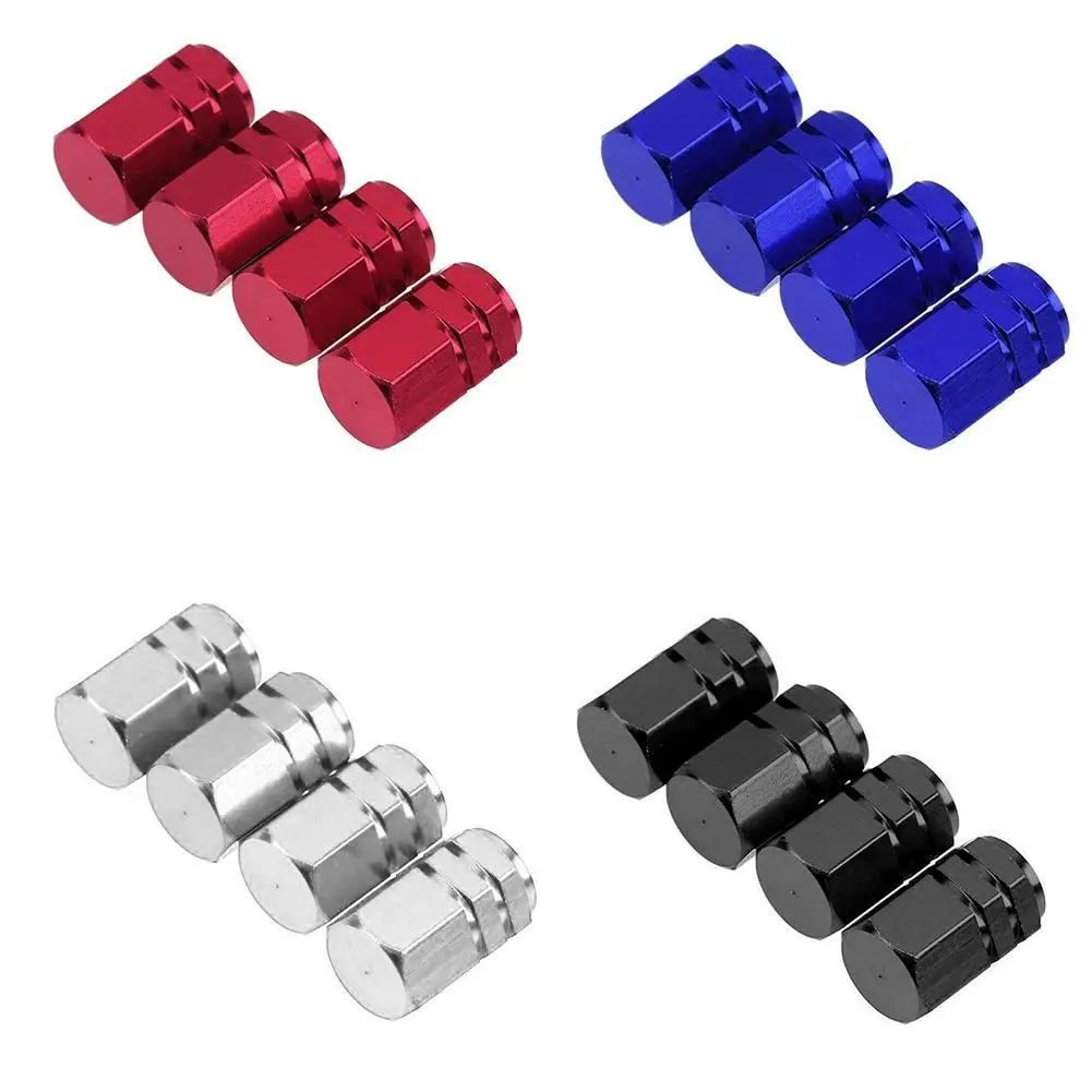 4Pcs Car Tire Valve Stems Cap Knurling Style Tire Valve Cap Aluminum Tire Wheel Stem Air Valve Cap Car Universal Accessories