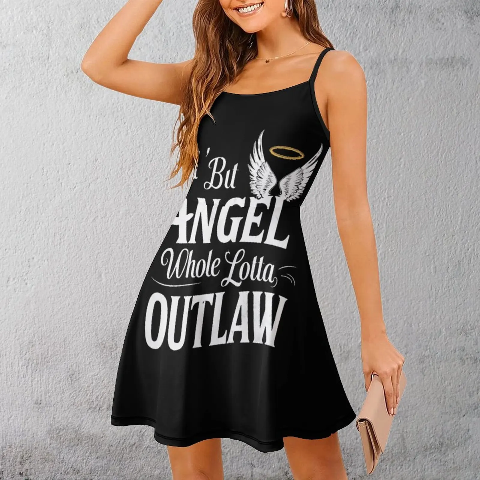 

Сексуальное женское платье на бретелях, платье с крыльями ангела, женское платье на бретельках, новинка, забавные коктейли