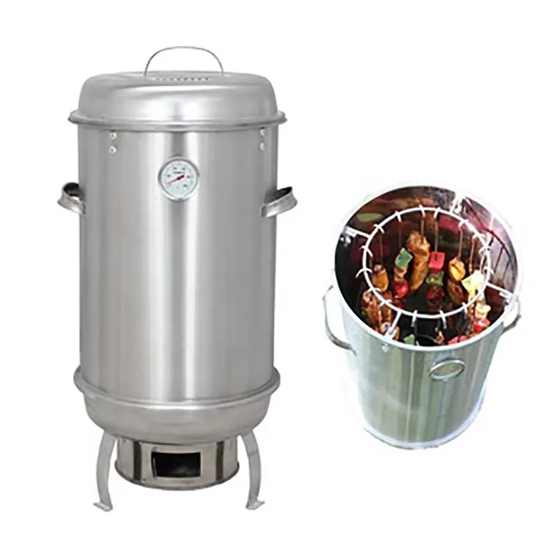 High durability stainless steel charcoal barbecue trolley easy to assemble modern folding design for family camping indoor trave