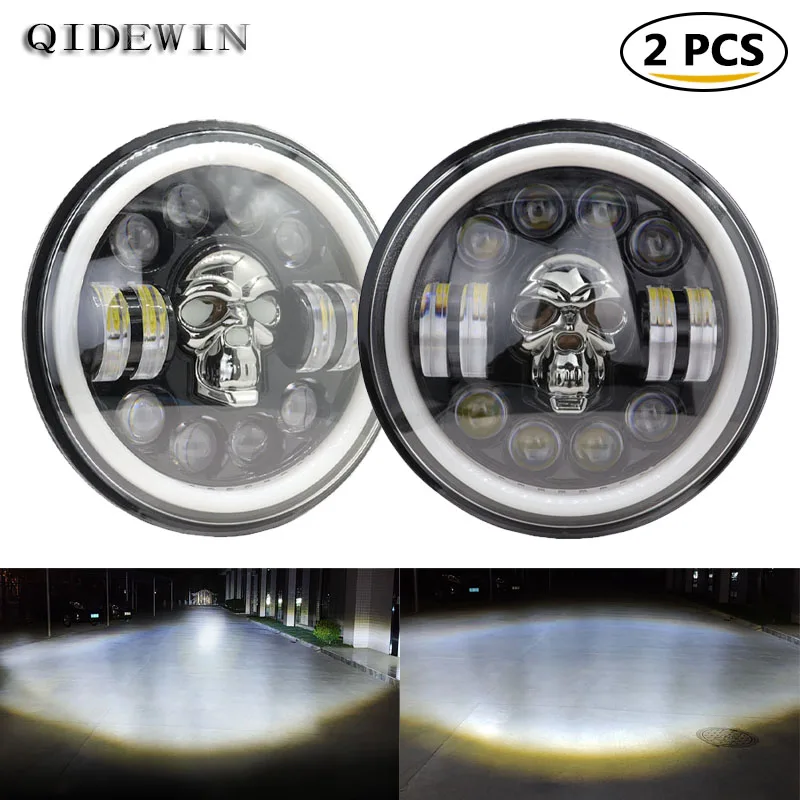 

7 inch 120W Spotlight 4x4 Skull work Light for Jeep Wrangler Off-road Harley Modification Car Headlights Daytime Running Lamp