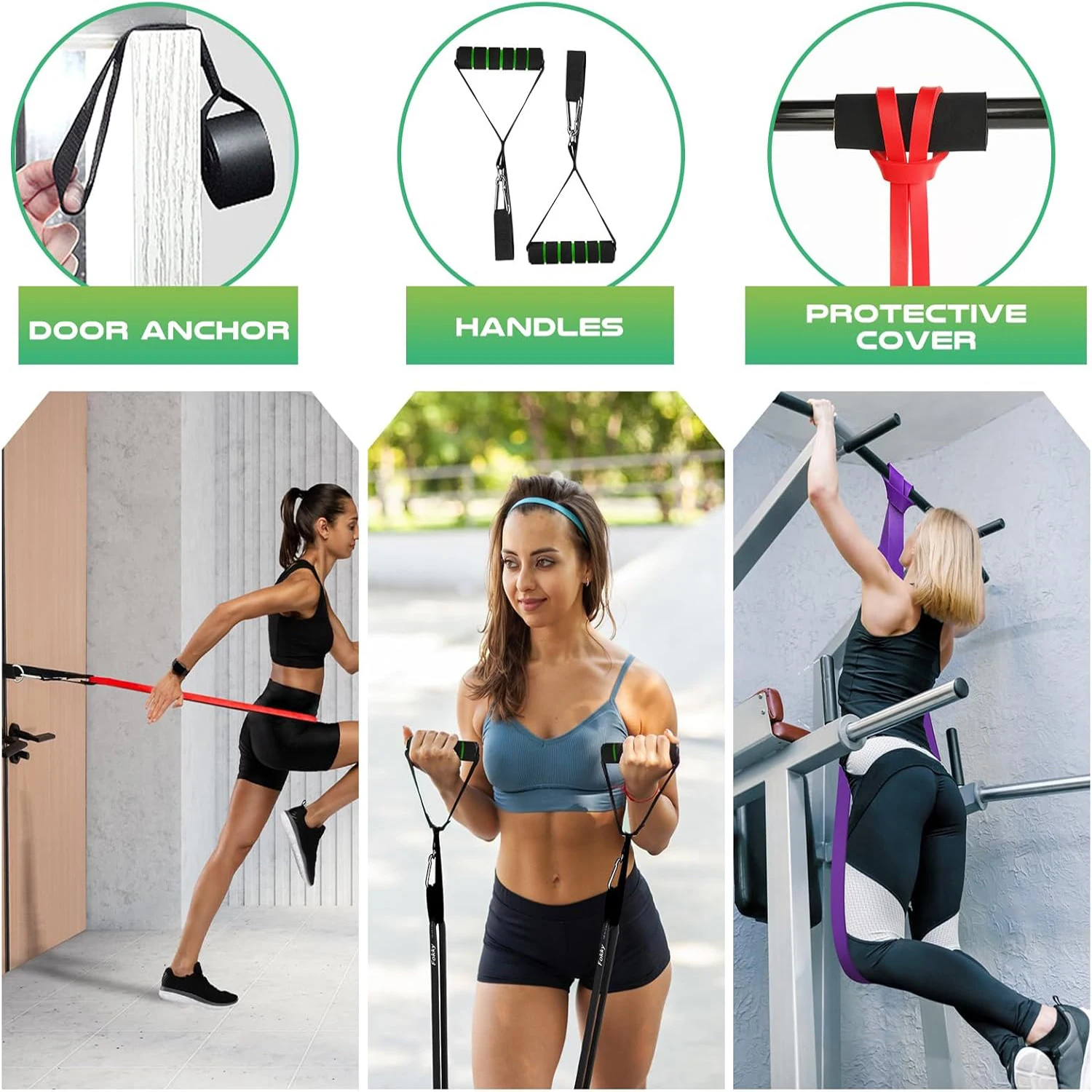 WOSWEIR-Elastic Training Gum Resistance Bands Gym Home Fitness Expander Yoga Pull Up Assist Rubber Crossfit Workout Equipment