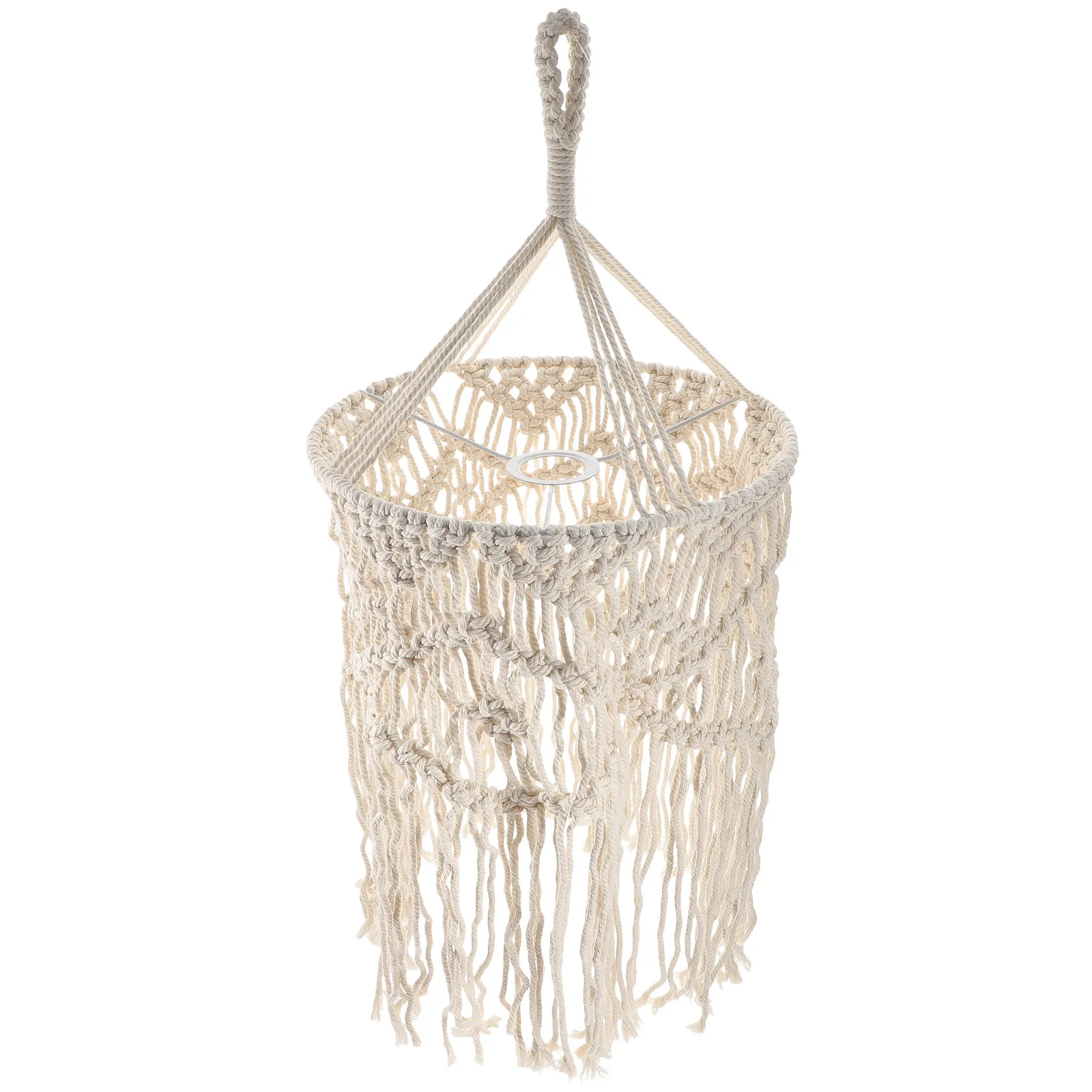 

Богемский абажур из макраме с ткаными кистями, подвесной светильник для потолочной лампы, декоративный элемент для интерьера, замена осветительного прибора для дома