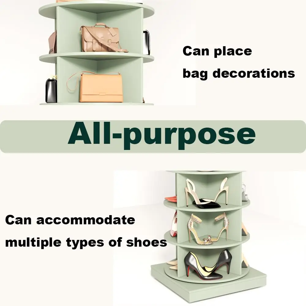 Rotating Shoe Rack, Round Vertical Carousel Organizer, Spinning Storage Tower for Closet & Entryway, 6 Tier, Customized