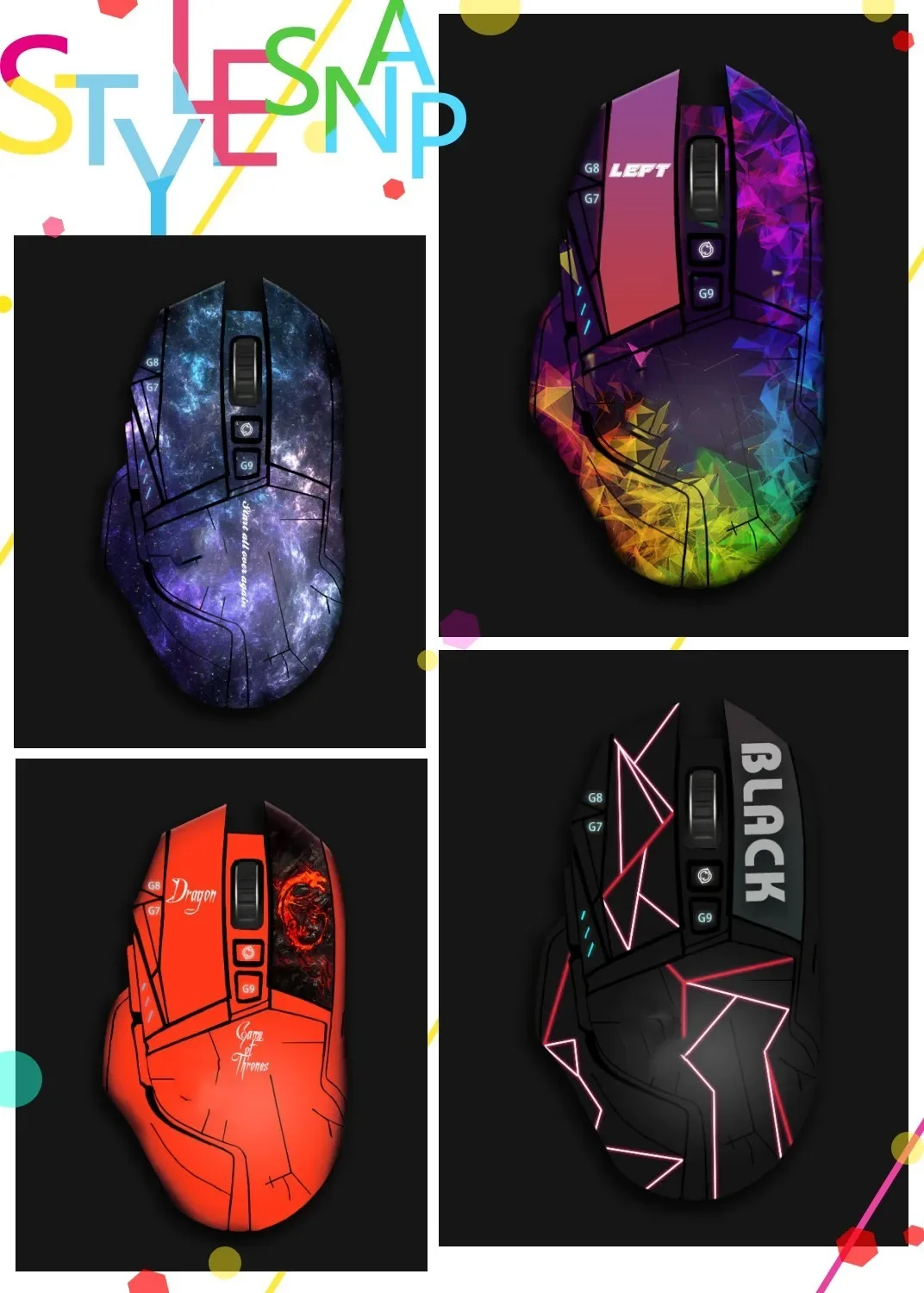 Mouse Stickers Anti-skid Lizard Skin Sweat Absorbent Handmade Stickers For Logitech G502 Gamer Mouse