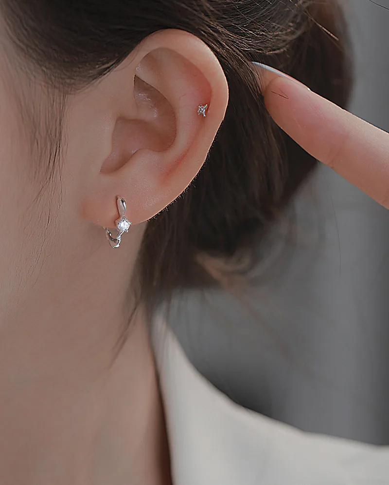Möbius-Streifen aus 925er-Sterlingsilber, Zirkon, gewellt, gedrehte Ohrringe, luxuriöse Damen-Verlobungszubehör, Schmuck, verhindert Allergien – Detail 10