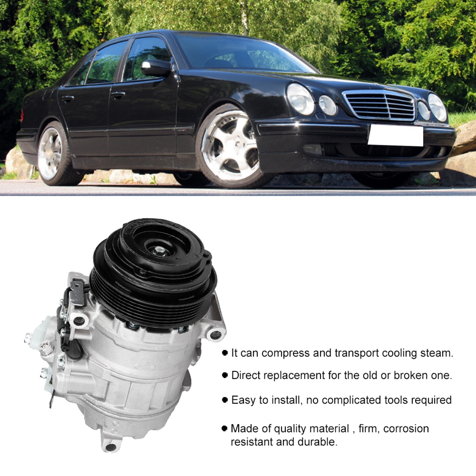 

AC Compressor CO105111C Replacement Fits for Mercedes-Benz E420 99-97