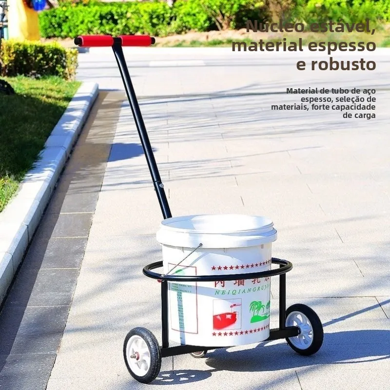 country-home-use-trash-wheelbarrow-hand-pull-dirt-water-removal-bucket-water-transport-multi-purpose-utility-cart-waste-disposal