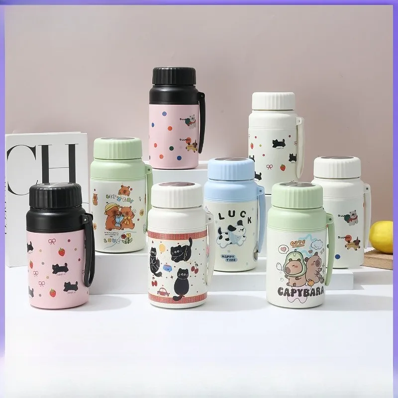 

New Simple Large Capacity Handheld Thermos Pot 316 Stainless Steel Thermos Cup Tea Separation Gift Pot with Hands