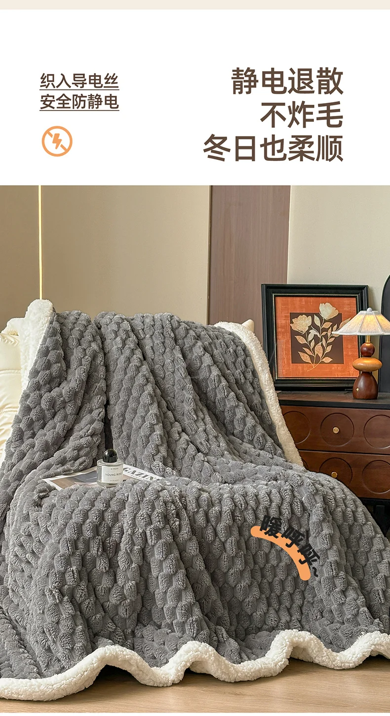 Thick Turtle Velvet Warm Autumn Winter Blankets for Bed Fluffy Soft Double Layer Plush Blanket Grade A Sherpa Fleece Sofa Throw