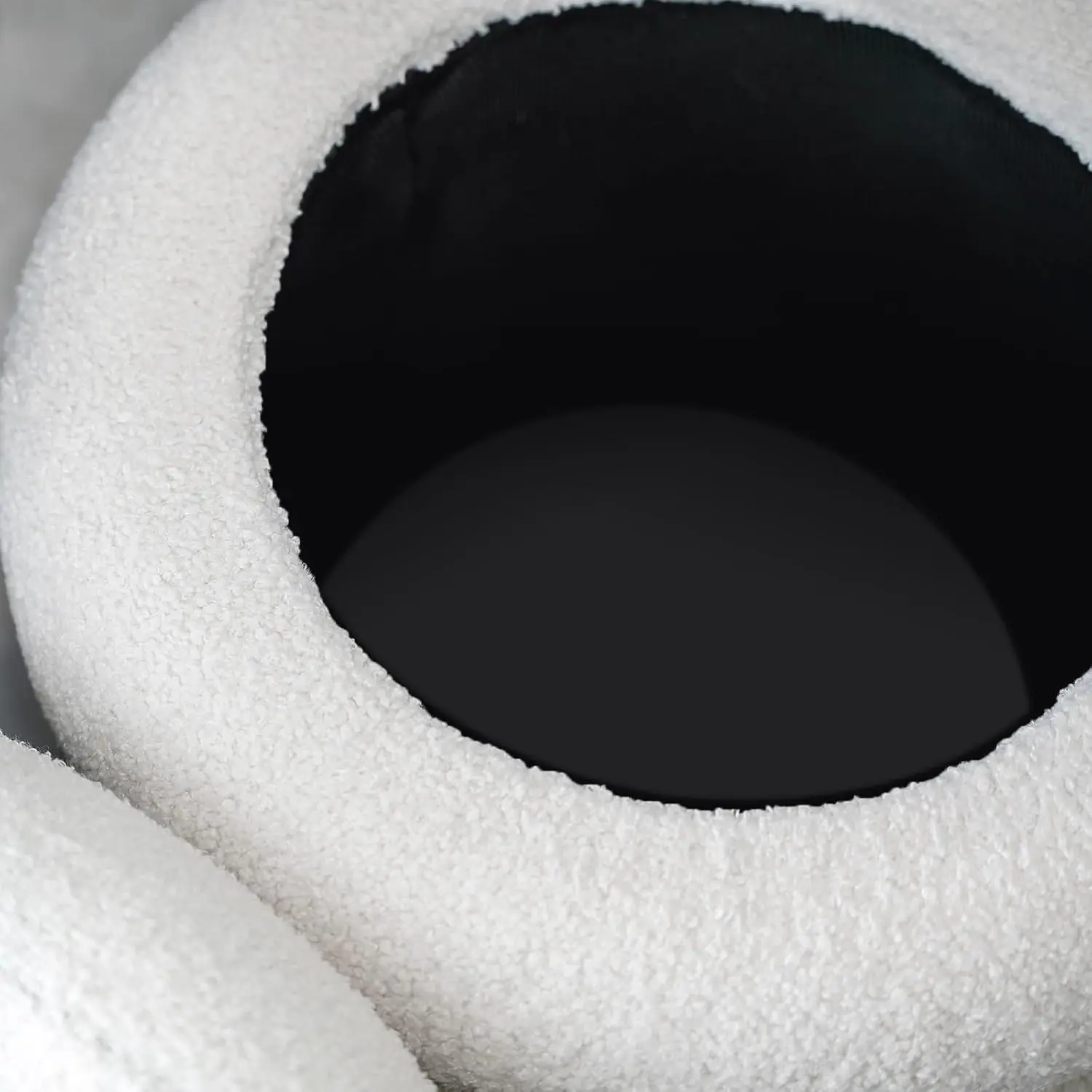 17.5 ''جولة العثمانية القدم البراز تخزين النسيج مسند القدمين الغرور البراز كرسي ، شيربا الحديثة مقعد مبطن منجد مع غطاء