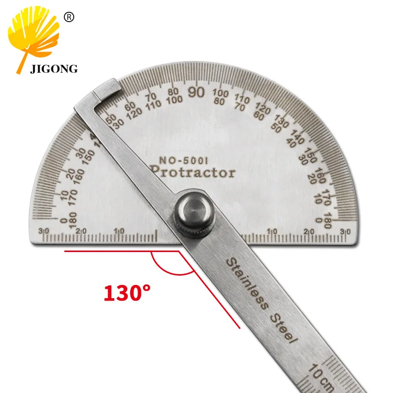 0-100Mm new protractor angle ruler, stainless steel angle ruler adjustable screw design
