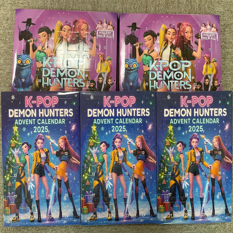 Acrylic Demon Hunter Christmas Tree Ornament Kpop Style Advent Blind Box Cute Gothic Holiday Decor Teens Gift Advent Calendar