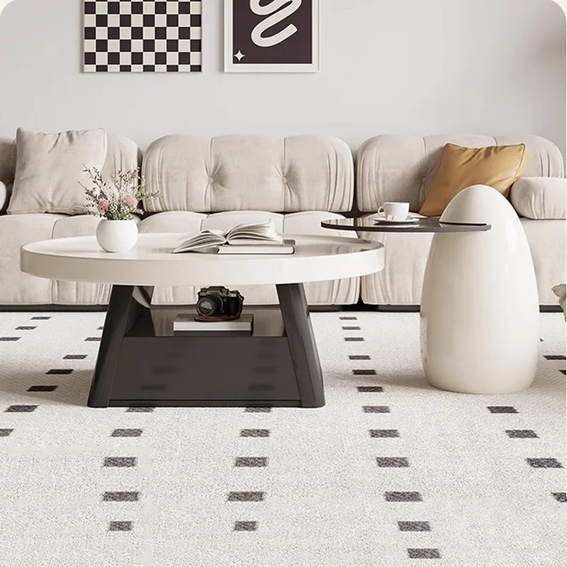 

European Round Coffee Tables Modern Design Storage Small Side Table Living Room Minimalist European Couchtisch Salon Furniture