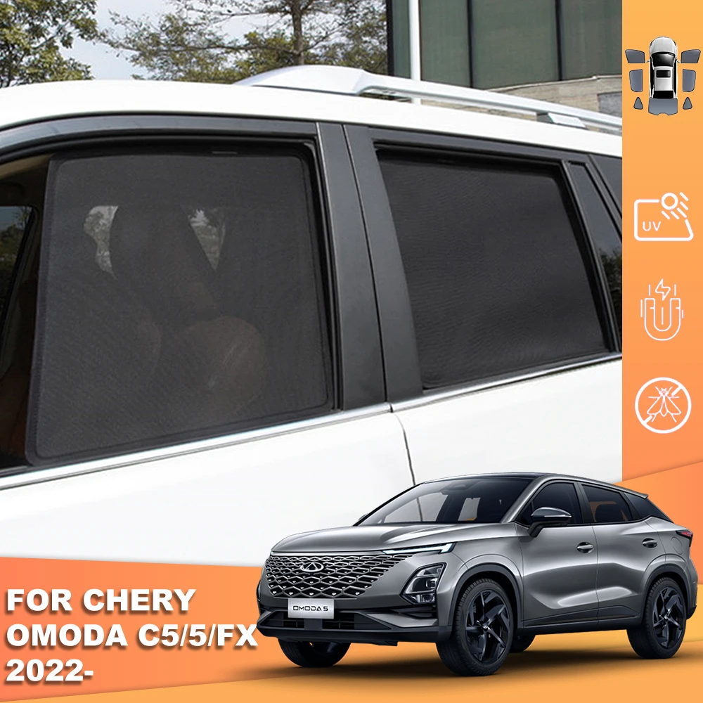 

For Chery Omoda 5 C5 E5 FX 2022 2023 2024 Magnetic Car SunShade Front Windshield Curtain Rear Side Baby Window Sun shade Visor