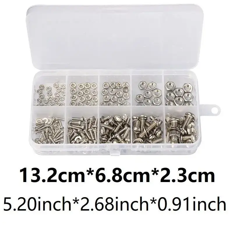 Hex Nuts And Bolt Set - 380 Pieces/120 Pieces, Durable M2 - M5 Metric Size, Universal Hardware Kit For DIY Projects And Repairs
