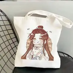 Tian Guan Ci Fu Anime Shoulder Bag Heaven Official’s Blessing Hua Cheng Xie Lian Cute Cartoon Canvas Casual Shopping Bag Handbag