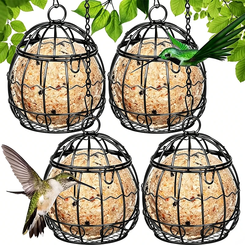 Juego de 5 Comederos para Pájaros en Forma de Linterna de Metal con Cadena para Colgar, Comederos a Prueba de Ardillas para Jardín Exterior, Comederos para Colibríes