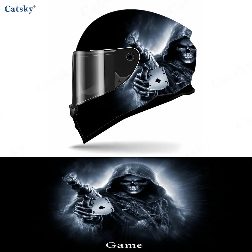 Adesivos para Capacete Integral Death Game - PVC Durável, Adesivo Estético para Capacete de Motociclismo, Acessórios para Capacete, Motociclismo